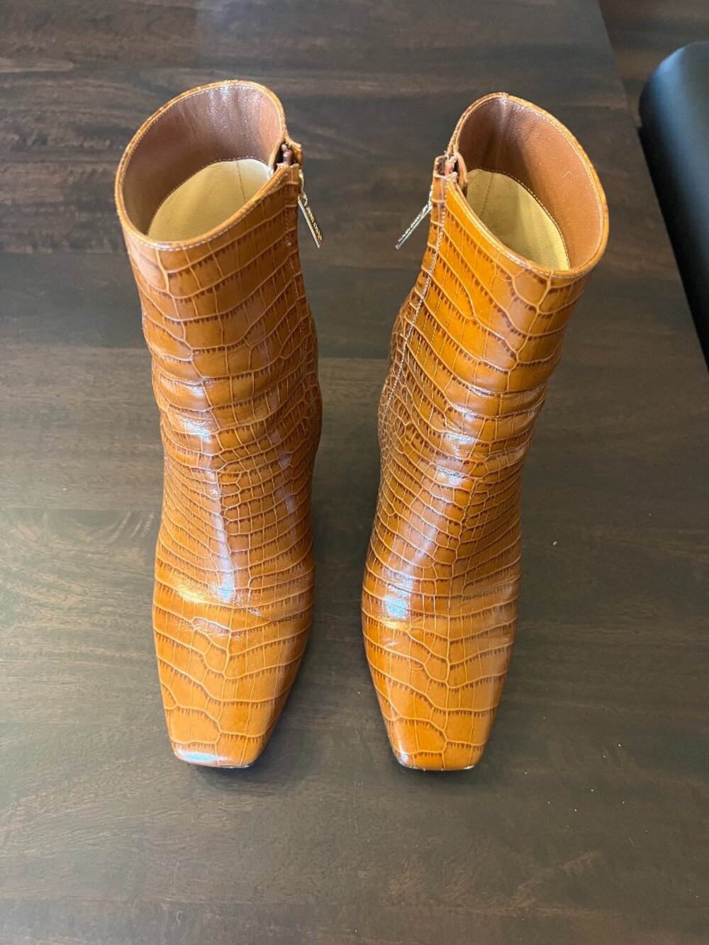 Jimmy Choo Minori 85 Croc Embossed Leather Boots 39